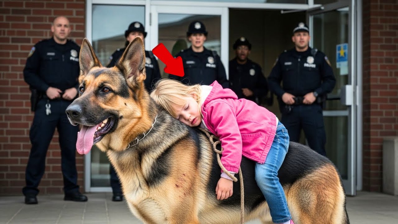 Gefesseltes Mädchen auf dem Rücken eines Polizeihunds — was die Beamten dann sehen, schockiert alle