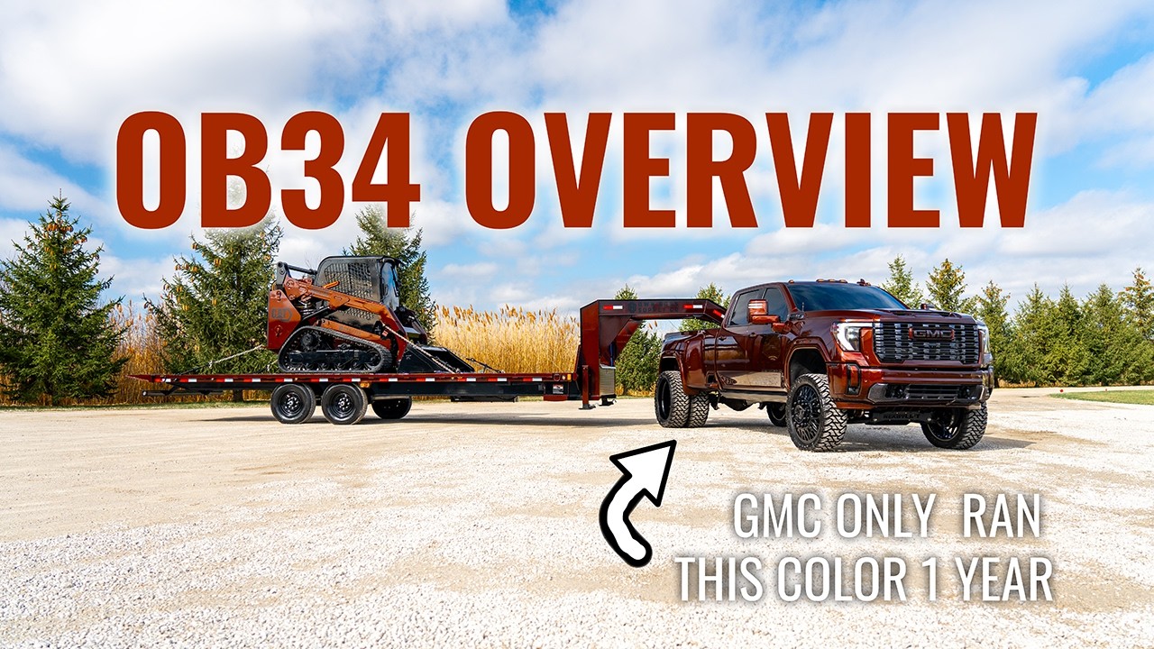 GMC's RARE Redwood Metallic 3500 Dually with 25ft Tilt Trailer & Cat Skid Steer – This Combo is 🤯!