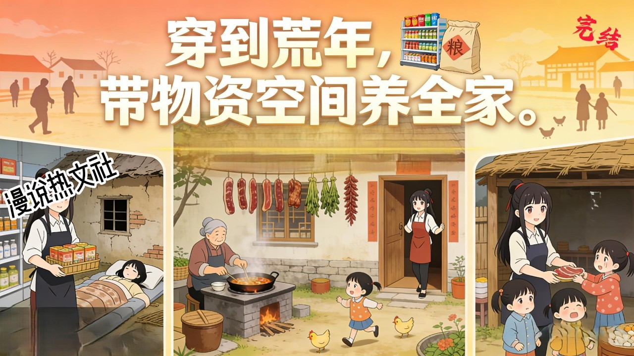 完结《穿到荒年，带物资空间养全家》爹死娘弱，还有两个嗷嗷待哺的小萝卜头要养，唯一能赚钱的爷爷被大虫咬断了腿在等死？ 带着大半个基地物资的李灵玉表示，不怕不怕，饿不死。#逃荒#种田#古代言情