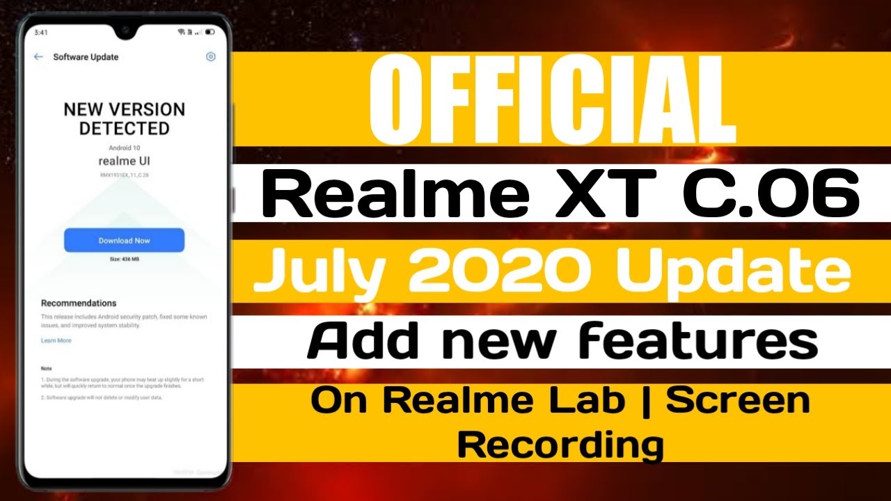 Official Realme XT C.06 July 2020 Update | Realme XT C.06 July Update | Realme XT C.06 Update