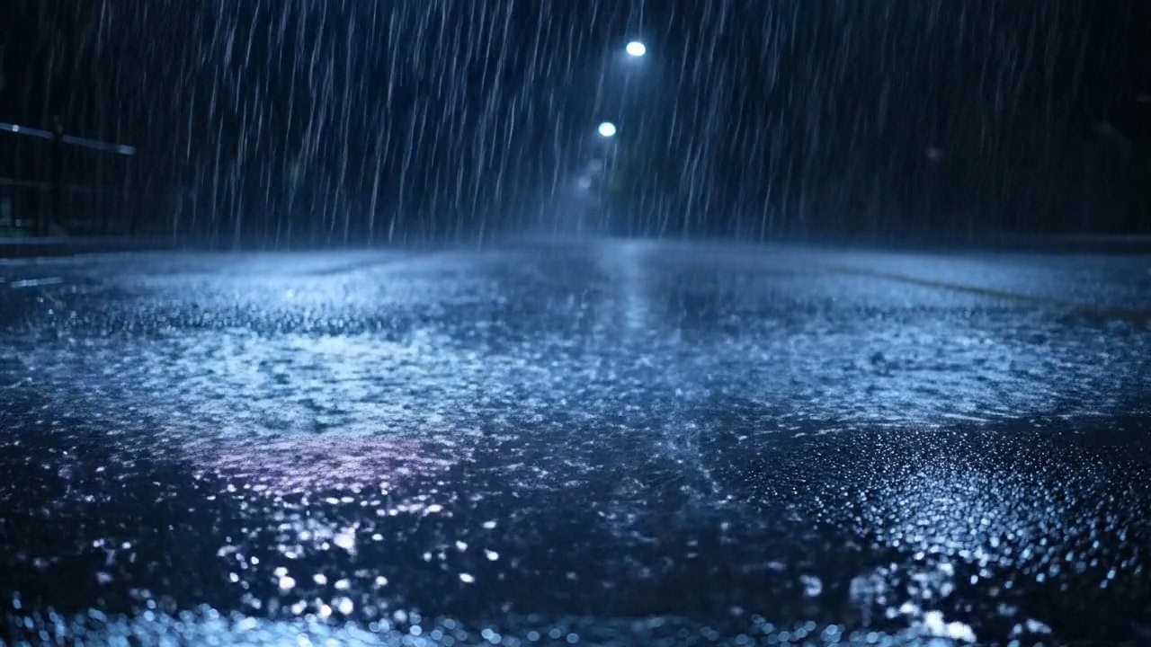 12 Hours of Dark Heavy Rain for Sleep, Yoga, and Calm Breathing