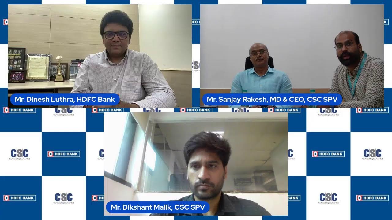 Launch of HDFC SA+FD+OD, Pension Savings Account & ChatBanking Services through CSC...