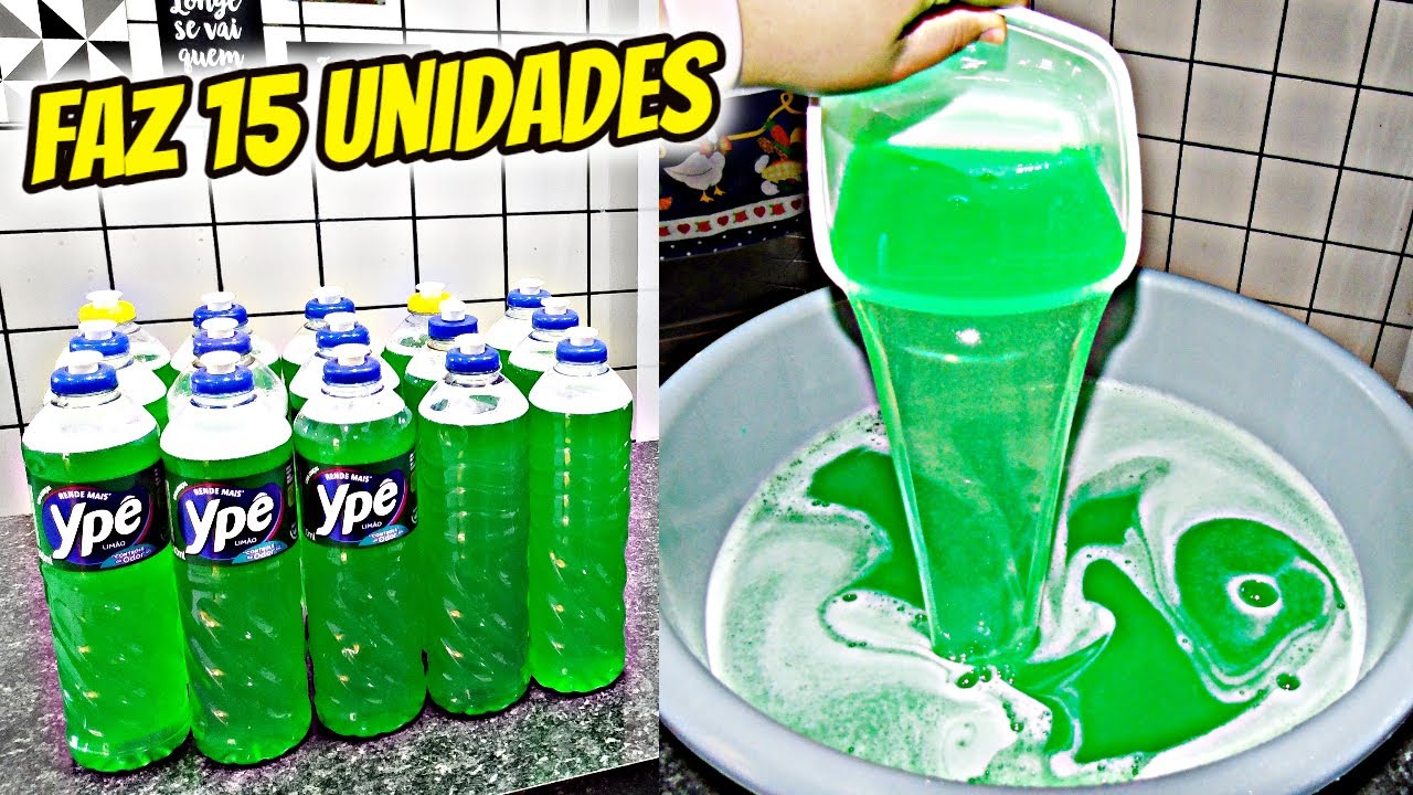 FAÇA 15 DETERGENTES IGUAL DO MERCADO APENAS 2 INGREDIENTES SUPER FÁCIL ECONOMICO/ IDEAL PARA A VENDA