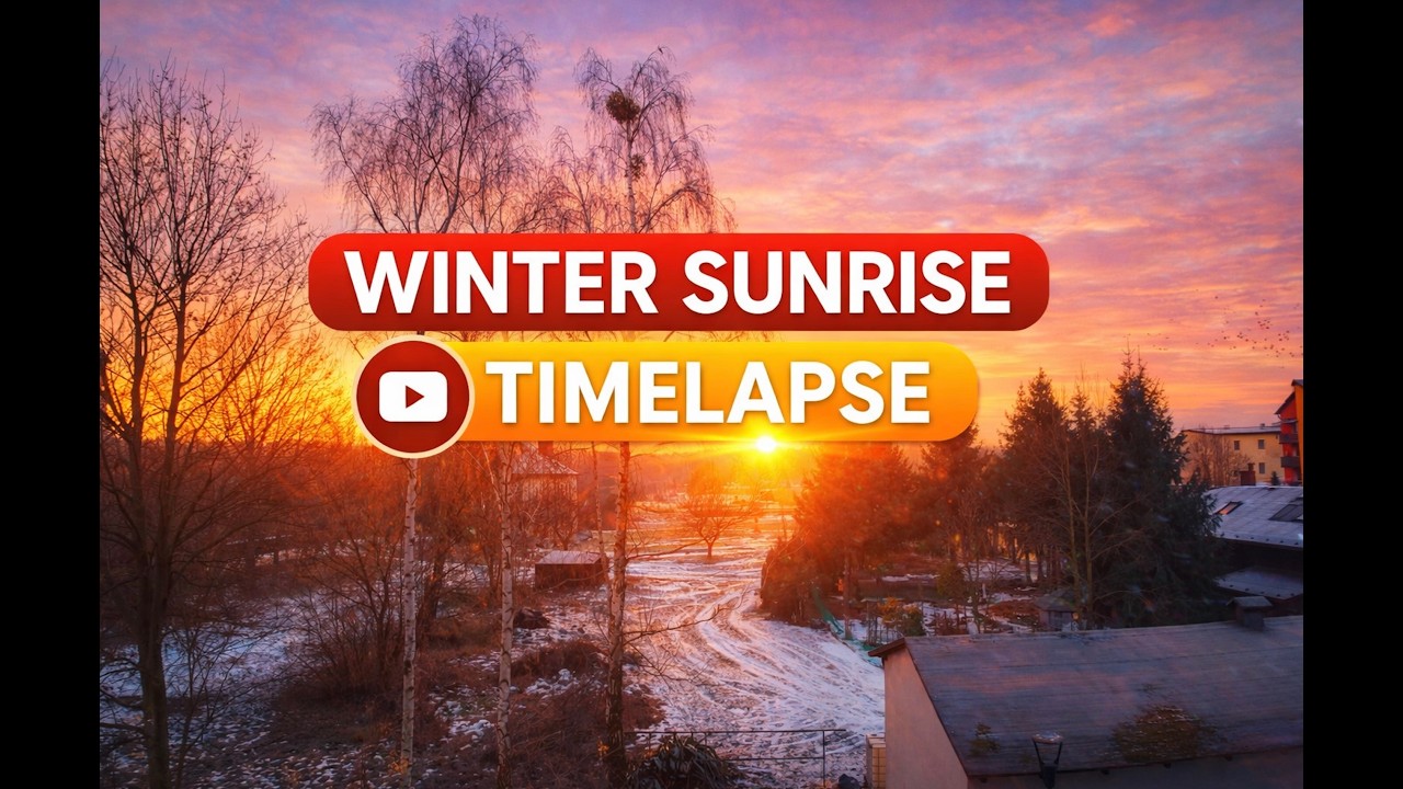 Timelapse Zima Wschód słońca