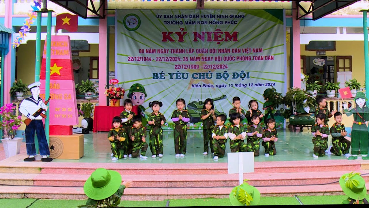 HÁT MÃI KHÚC QUÂN HÀNH -  CÁC BÉ TRƯỜNG MẦM NON HỒNG PHÚC