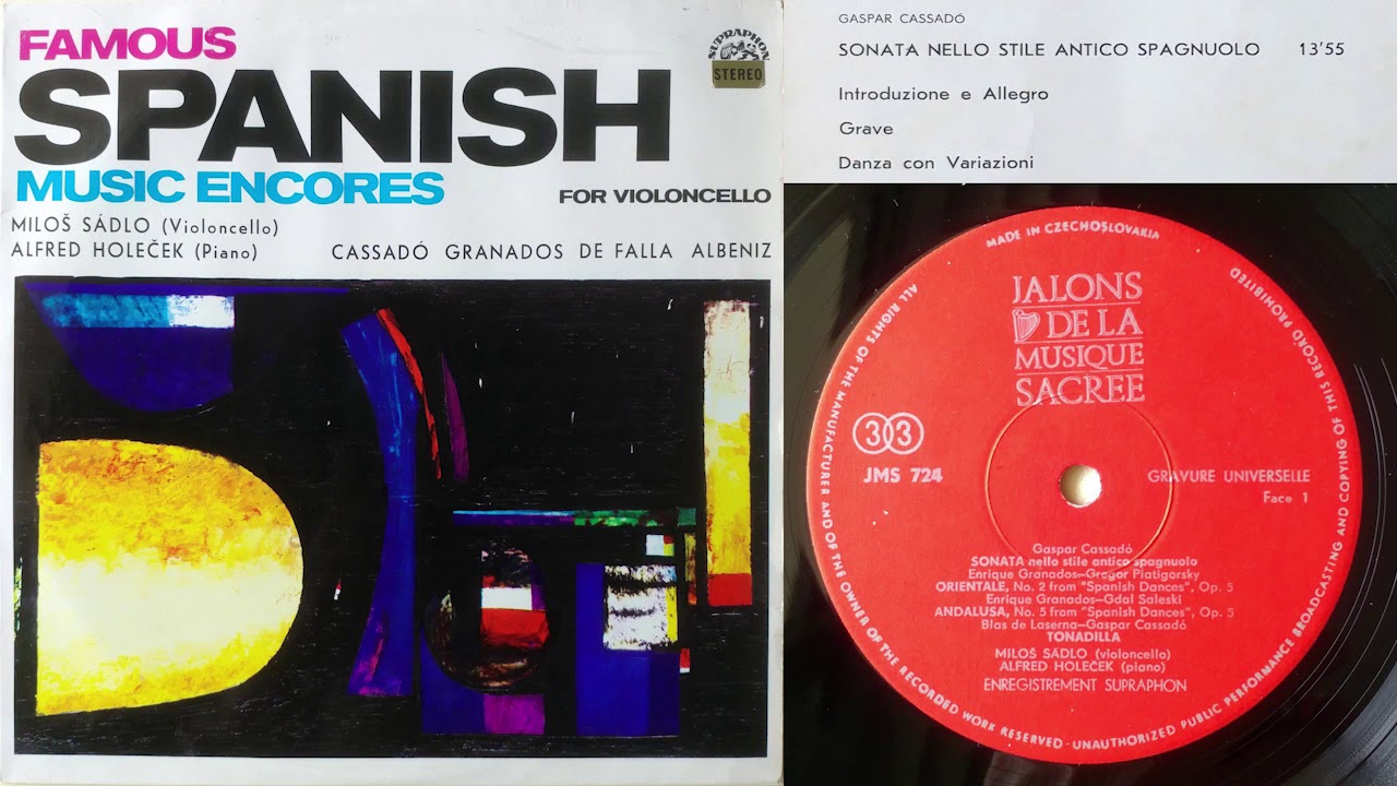Cassado: Sonata Nello Stile Antico Spagnuolo (Miloš Sádlo, cello; Alfred Holeček, piano)