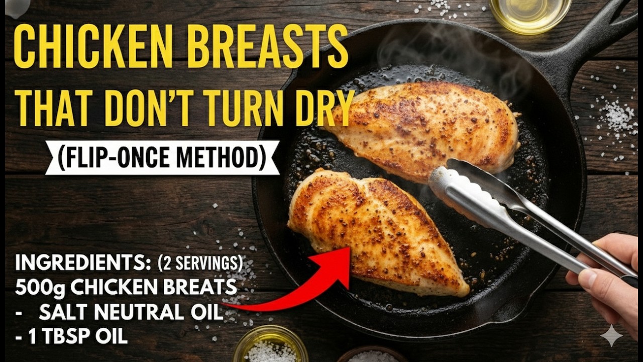 Chicken Breasts That Don’t Turn Dry (Flip-Once Method)