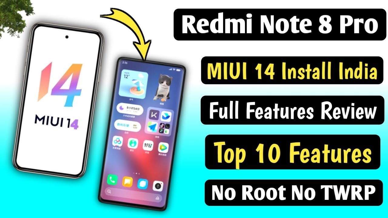 Redmi Note 8 Pro Install MIUI 14 In India Top 10 MIUI 14 Features/No Root No TWRP/MIUI 14 Note 8 Pro