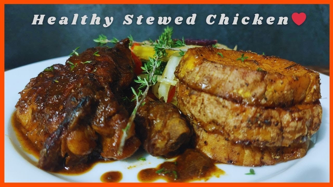 How To Make: Lighter Stewed Chicken & Roasted Sweet Potato Stack | Clean Caribbean Comfort Food ❤🍠🥕🧄