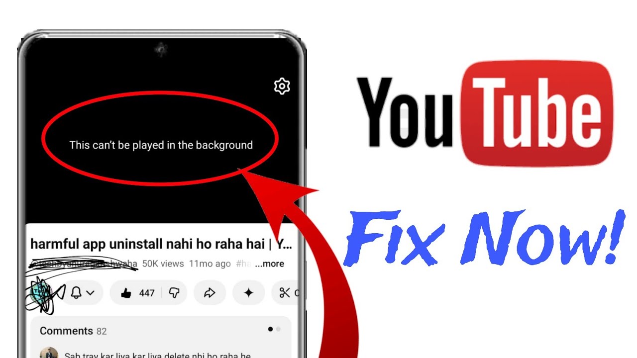 this can't be played in the background youtube video problem | youtube video can't be played ✅