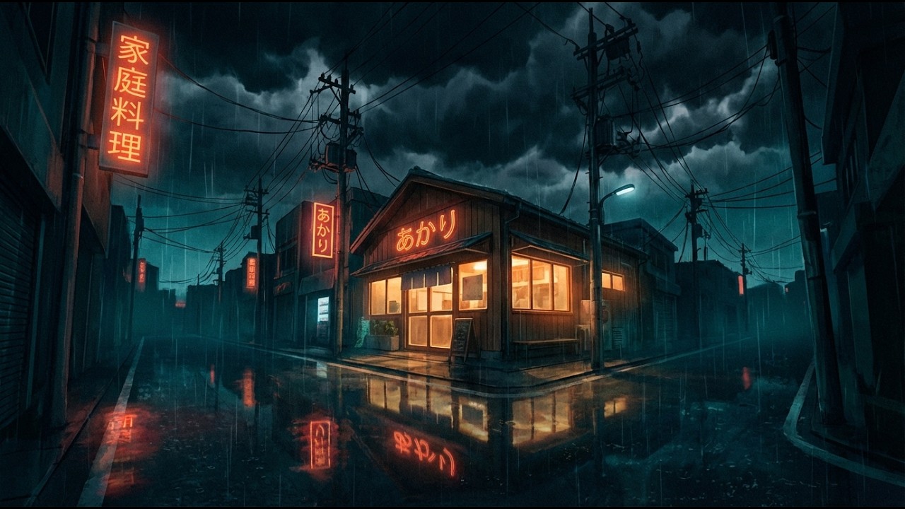 Cloudy February Night ☁️ Deep Lofi Music Rain | Music to Ease the Mind