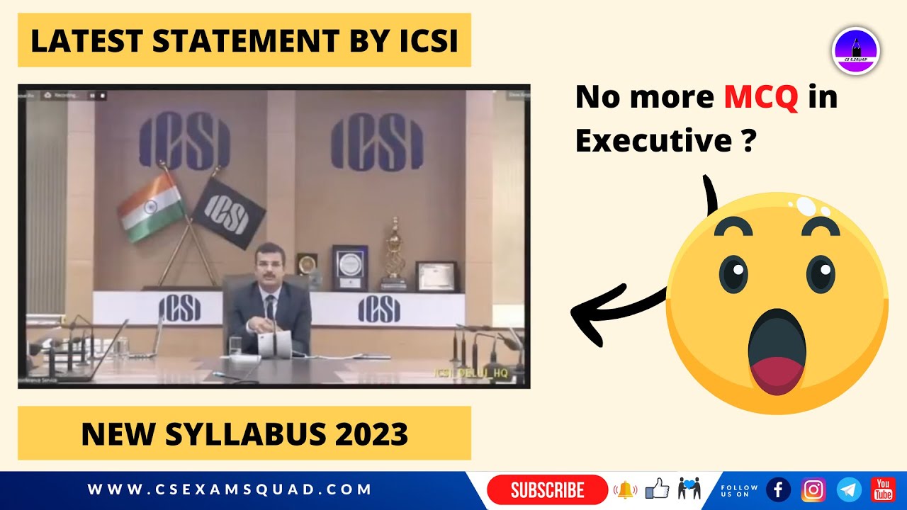 ICSI on MCQ Papers for CS Executive from 2023 | CS EXECUTIVE | CS EXAMSQUAD