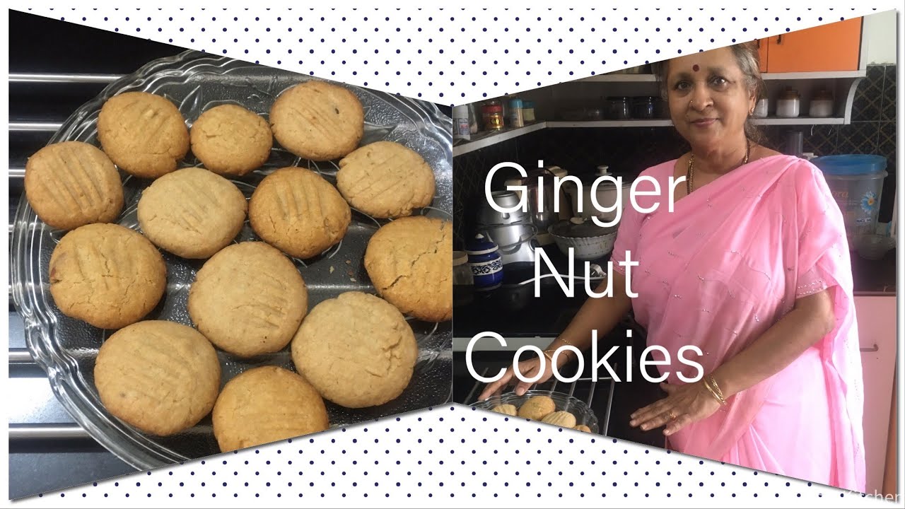 Ginger Nut Cookies  !!   No oven !!   Simple & Tasty!   No maida!