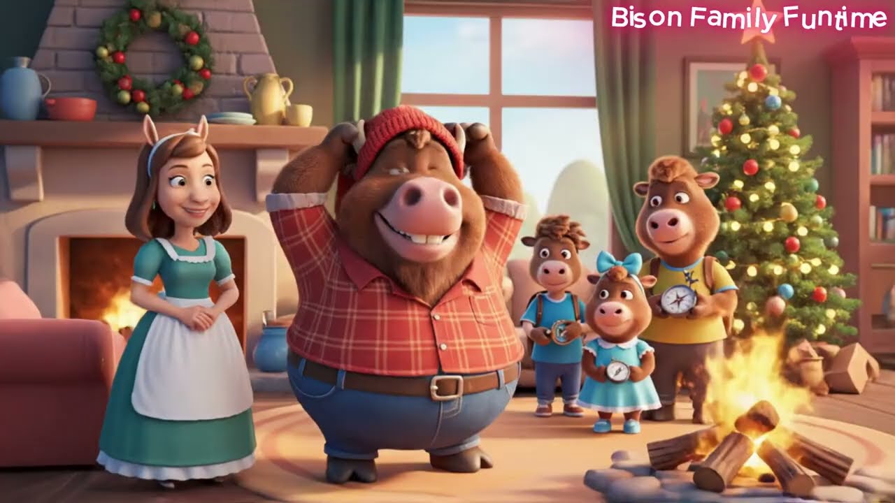 Bison Family Funtime🎄Santa’s Workshop at Home｜Christmas Cartoon for Kids