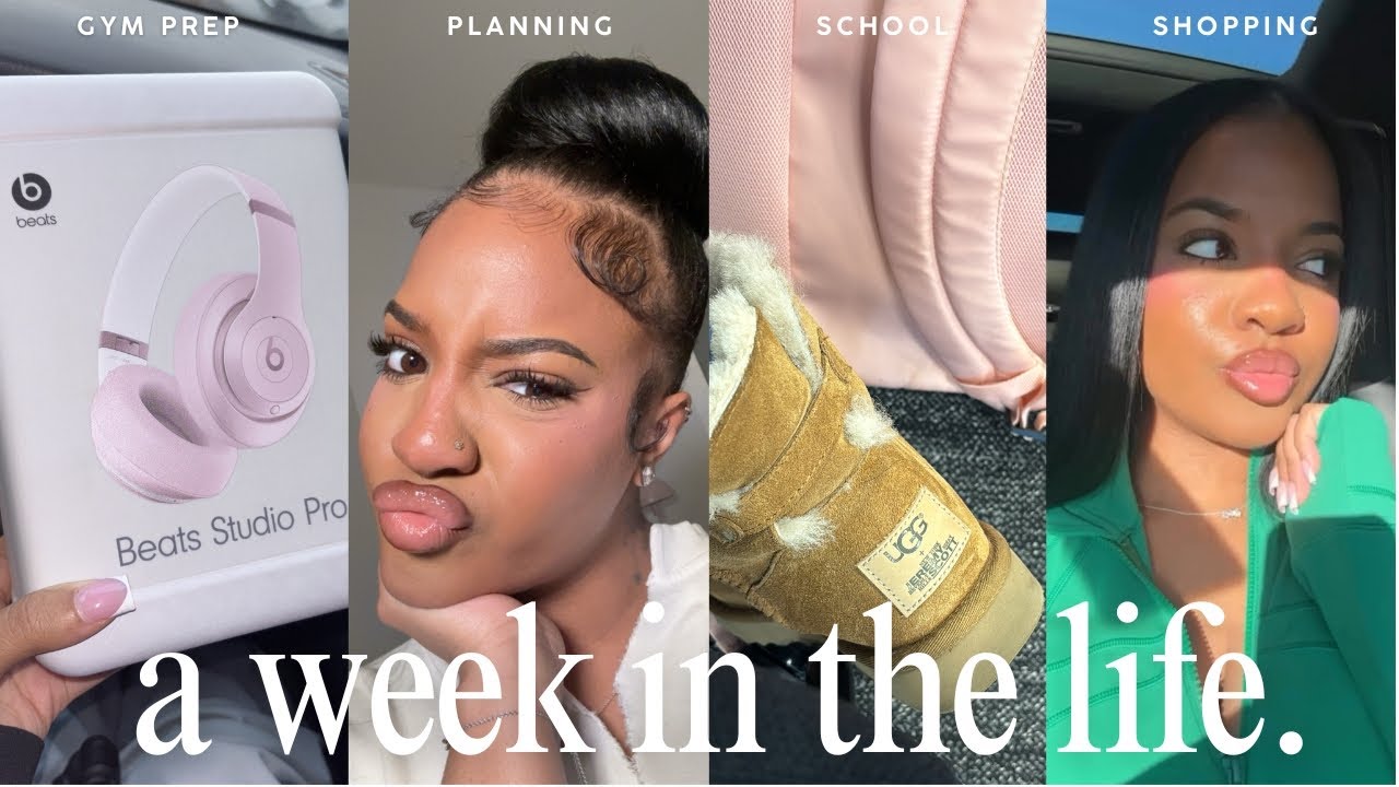 weekly vlog: FIRST WEEK OF COLLEGE 🎧🎀 + spoiled myself w/ beats + length check + silk press + more!