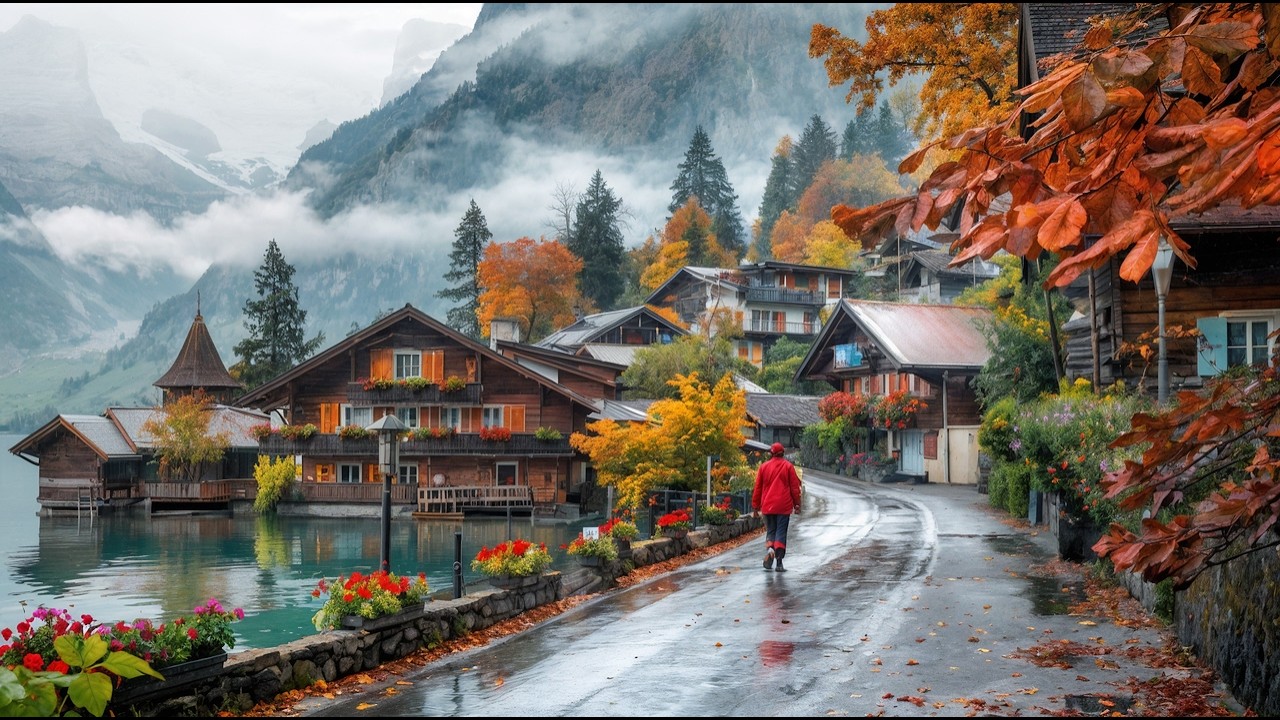 Осень пришла в Швейцарию🇨🇭Бриенц, самую красивую швейцарскую деревню