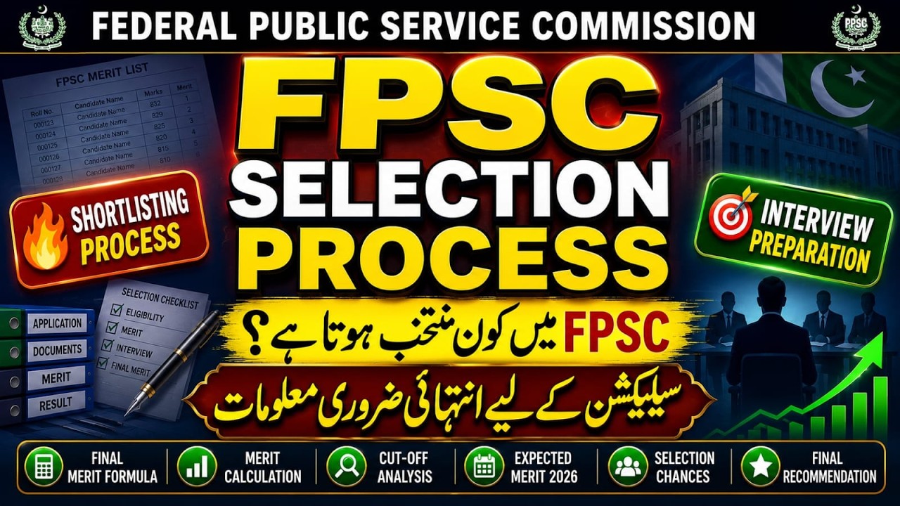 FPSC l Selection Process Kya hai | Written Test, Interview, Merit & Final Process | Imp. Information