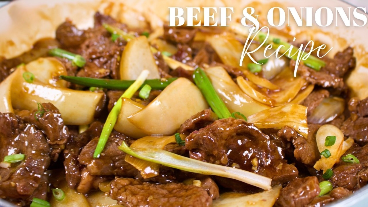 BEEF AND ONION STIR FRY  | Secret to a Quick, Juicy and Tender Recipe 双葱炒嫩牛肉