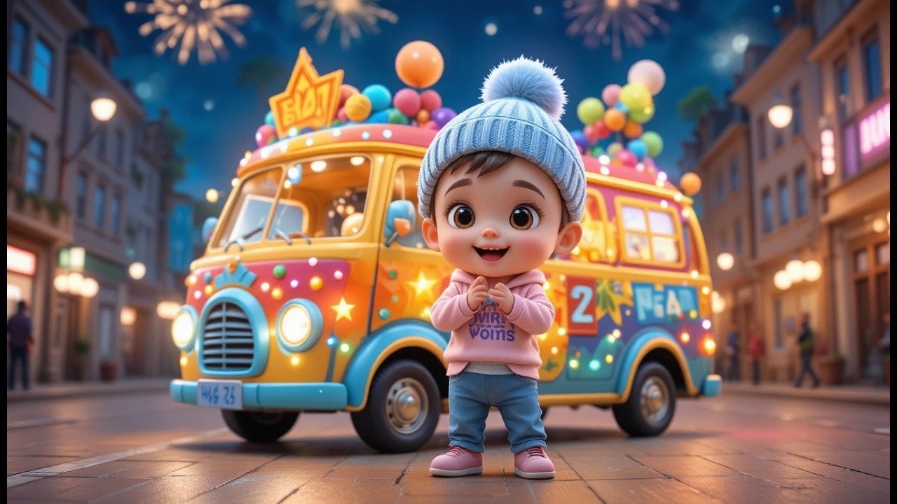 Colorful Van New Year Parade | Bright & Festive Vehicle Song for Kids & Toddlers