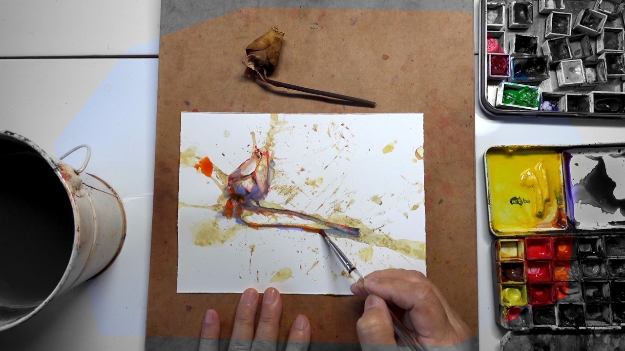PROCESS: Daily Rose Watercolour Painting DAY 3836 (20260207SAT)