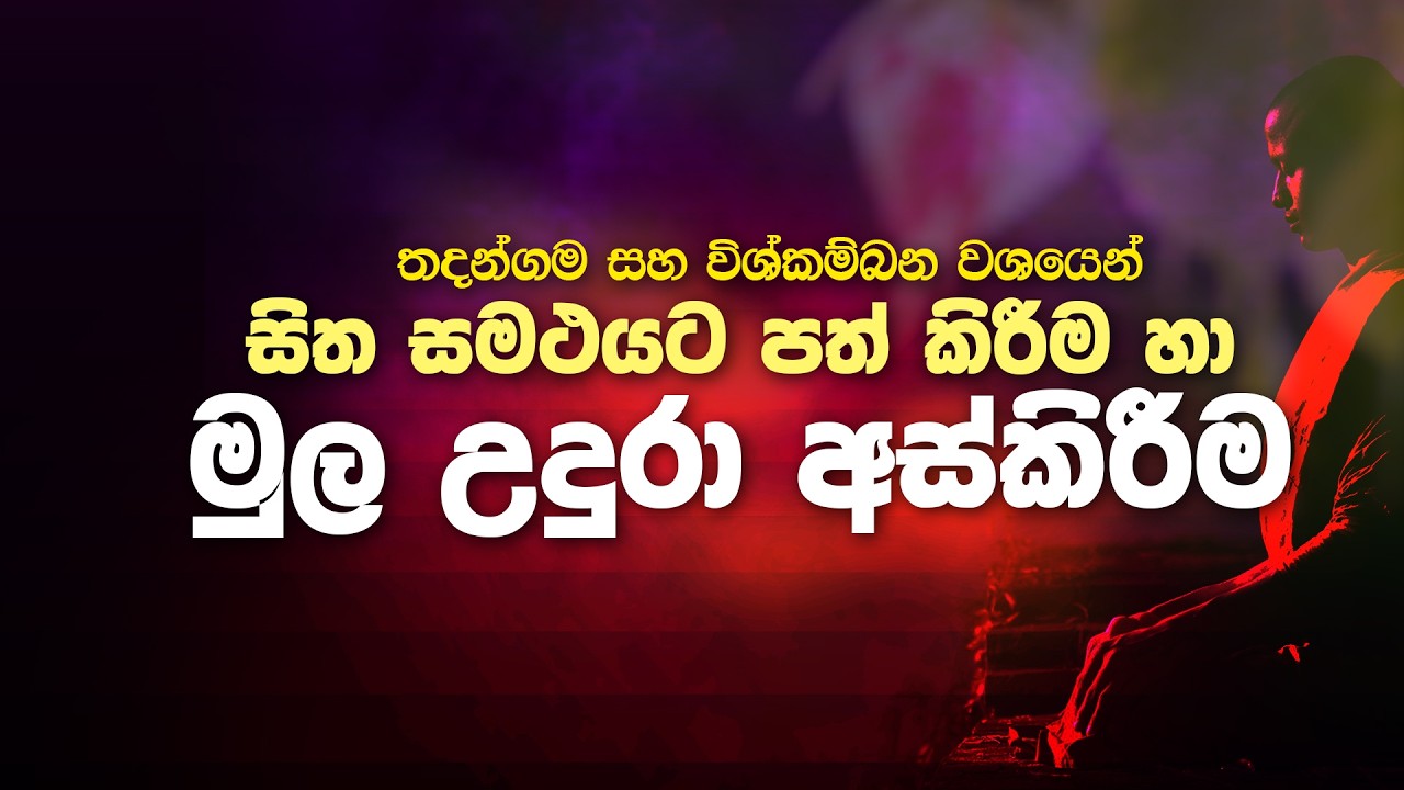 තදන්ගම හා විස්කම්බන වශයෙන් සිත සමතයට පත් කිරීම හා මුල උදුරා අස්කිරීම #නිබ්බාන_මග #sirisaddharmaya