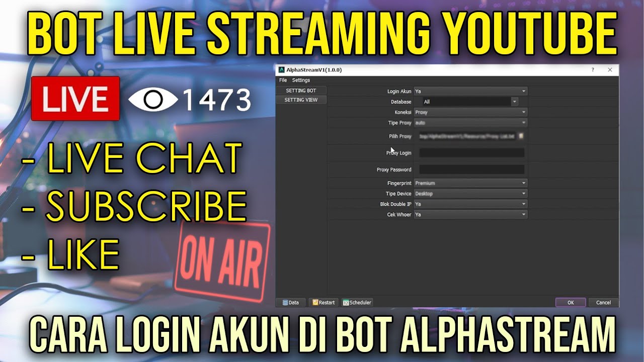Tutorial Login Alphastream bot Live Streaming