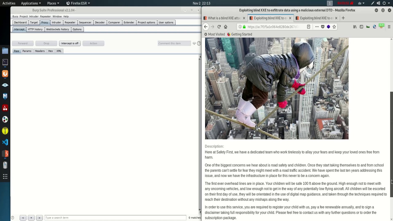 Exploiting blind XXE to exfiltrate data using a malicious external DTD (Video solution)