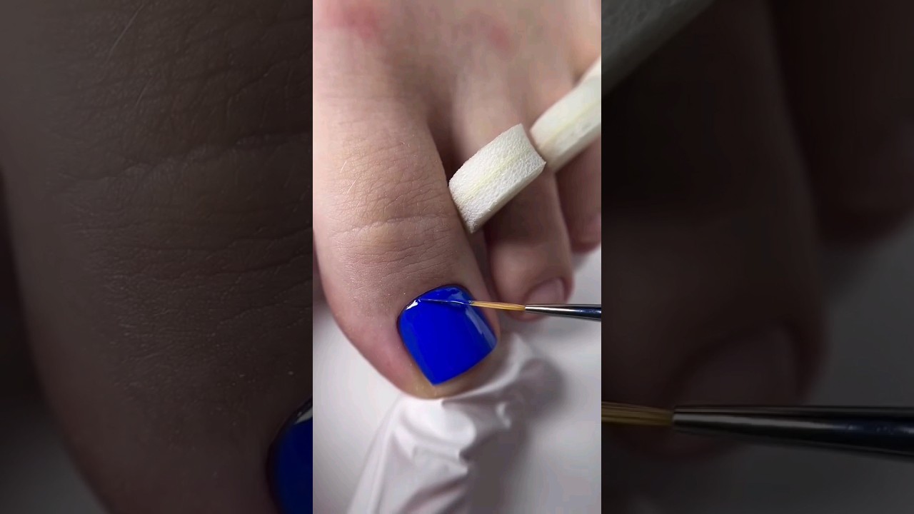 perfect royal blue gel pedicure for beginners 