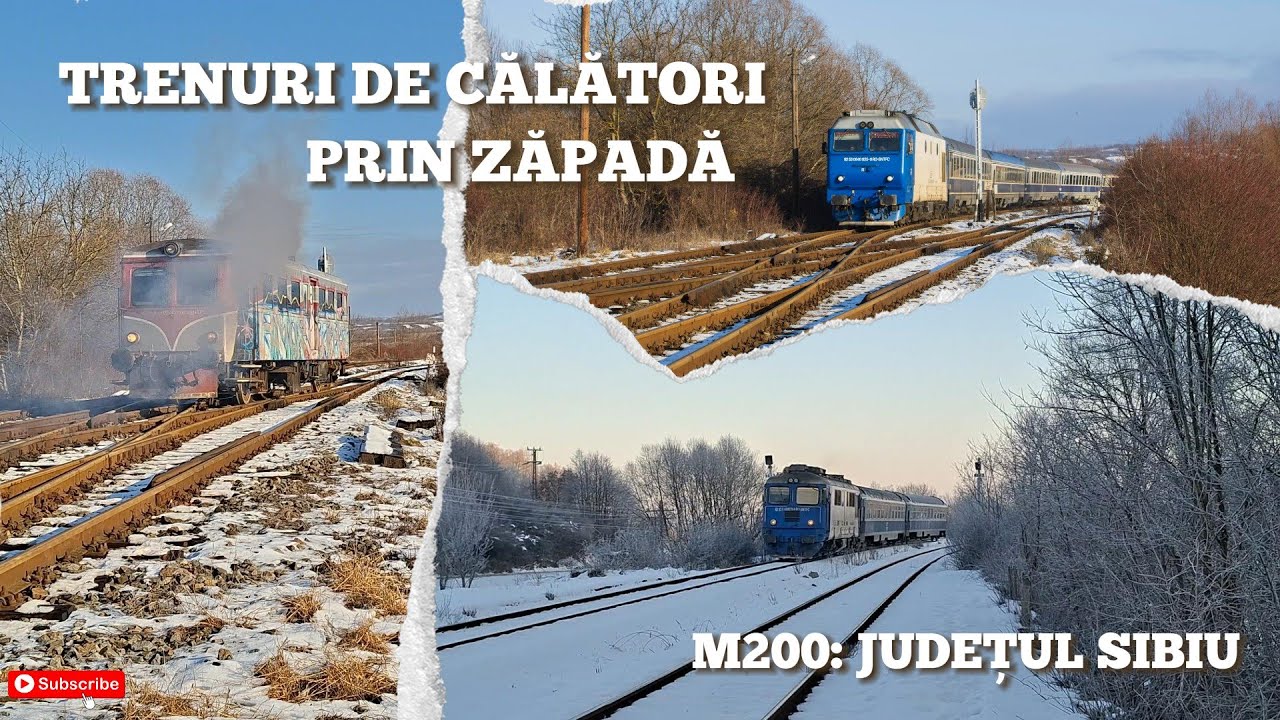 Trenuri de călători prin zăpadă pe M200 / Passenger trains through snow on M200 | Județul Sibiu