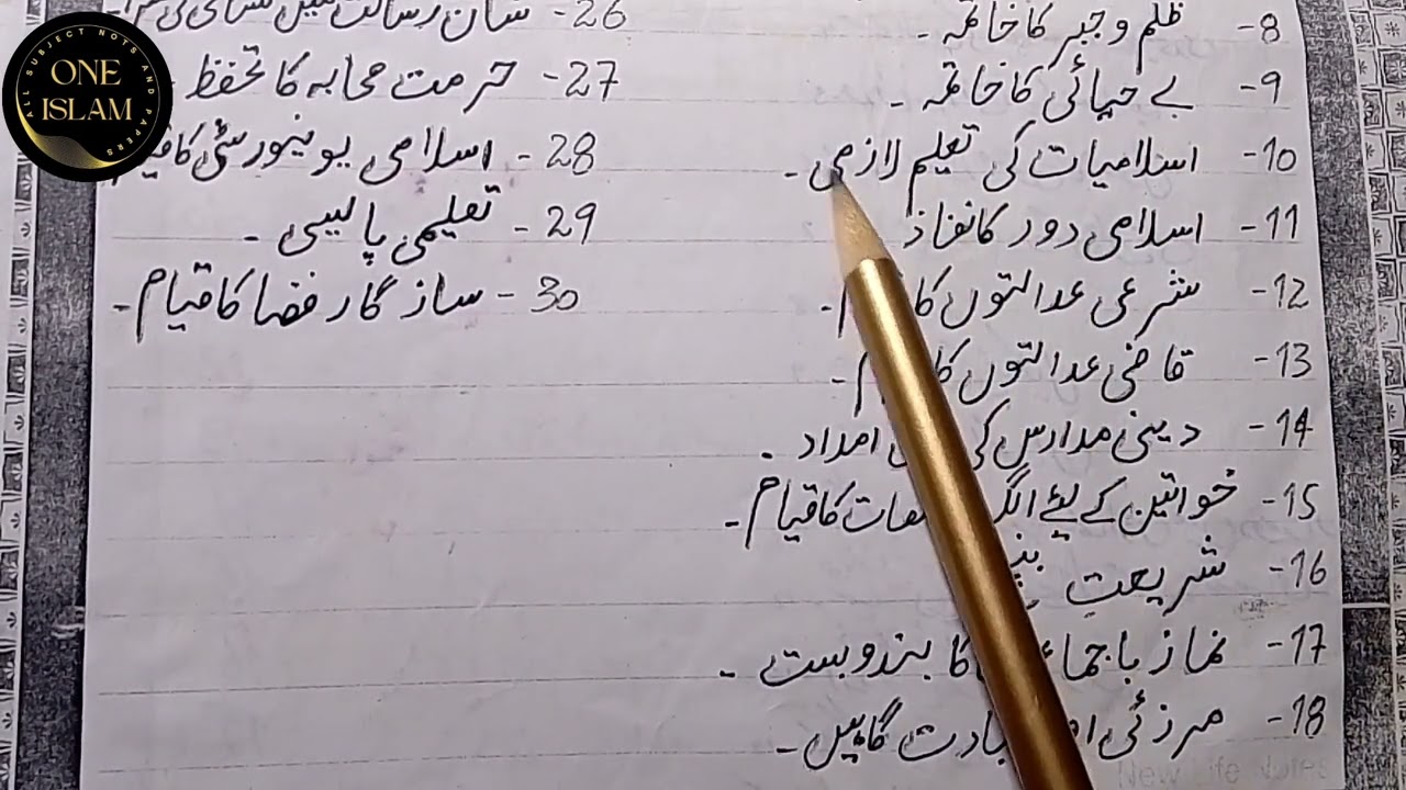 BA pak study most important question/ADA part 1 pak study guess paper