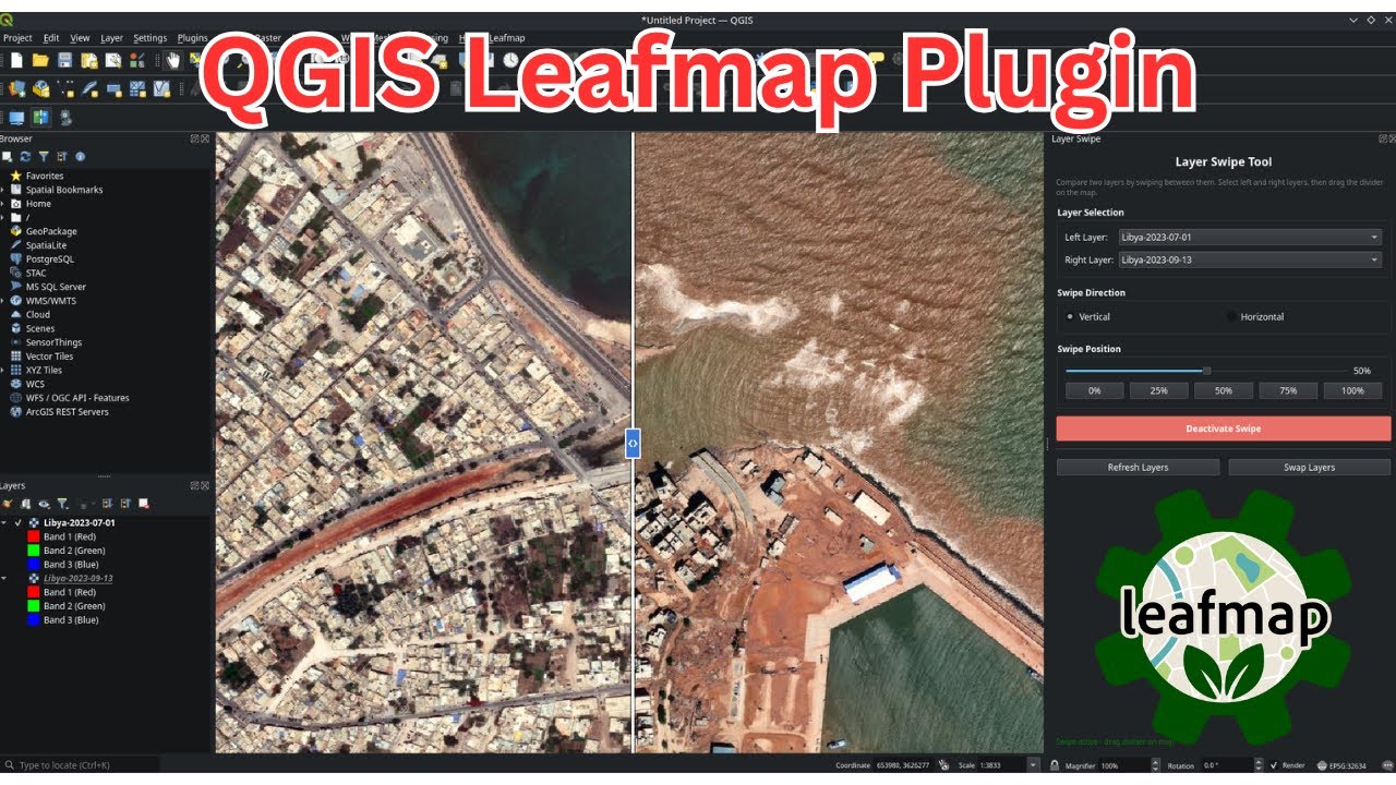 Визуальное сравнение слоев в QGIS &mdash; демонстрация нового плагина Leafmap!