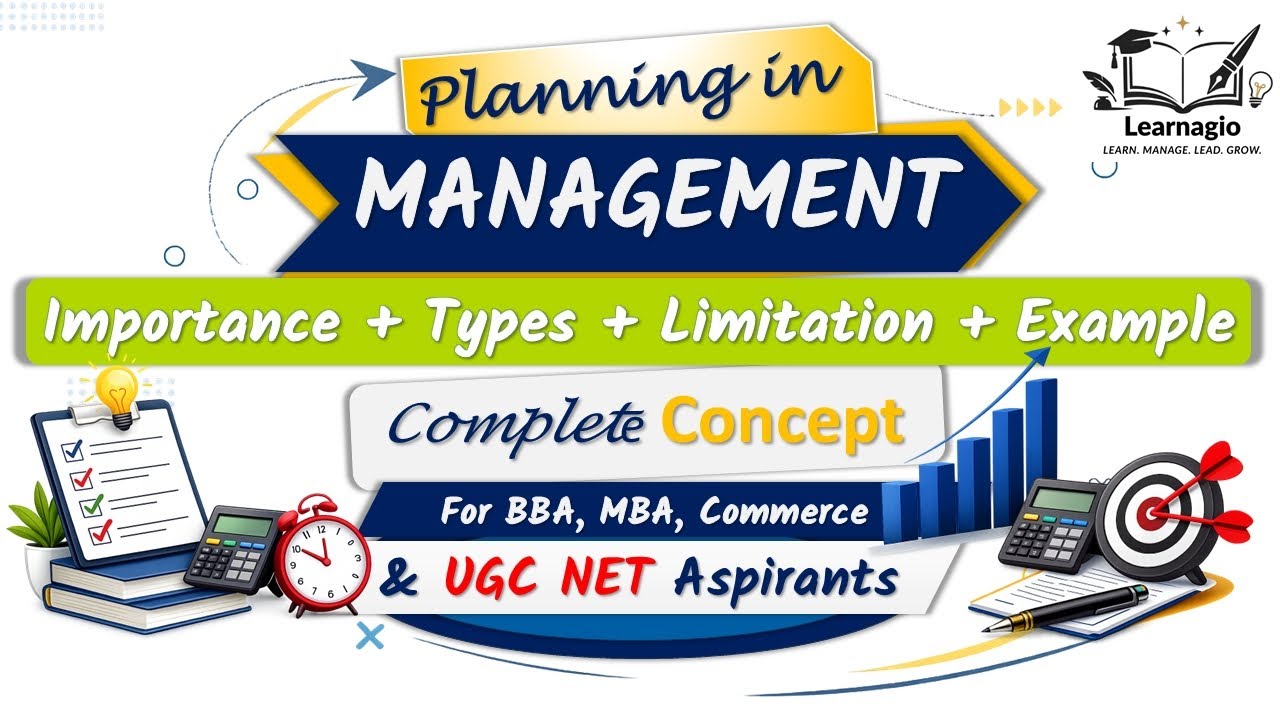 Planning in Management Part 2 | Types, Importance, Limitations & Examples | BBA MBA UGC NET