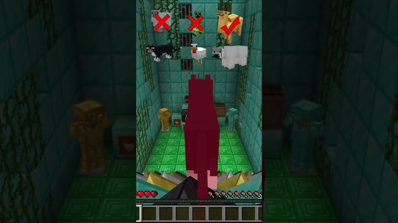 Какой моб в Minecraft выживет при падении сквозь блоки? 🤯#медиа