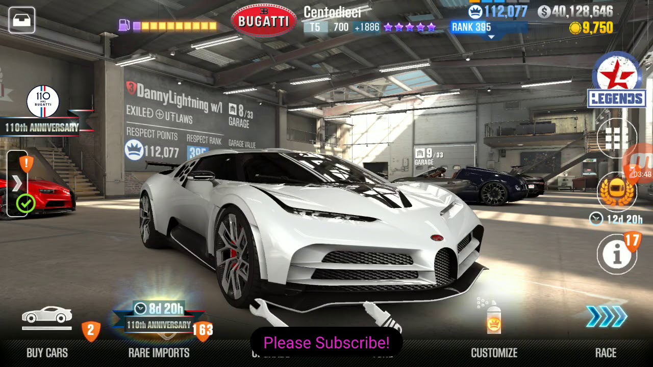 Csr2 Bugatti centodieci, stage 4 and Stage 5, Max shift pattern and tune to beat Dyno