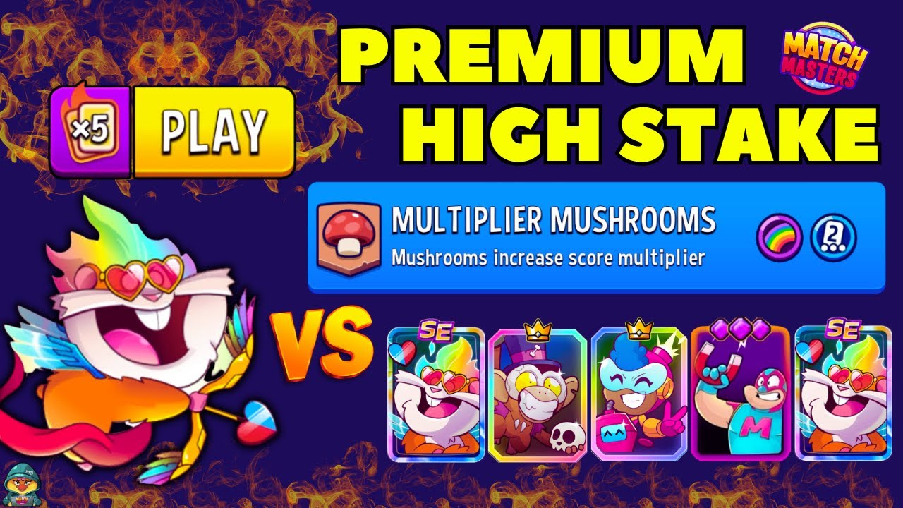 INSANE x5 HIGH STAKE PREMIUM PLAY | Match Masters Multiplier Mushrooms + Rainbow
