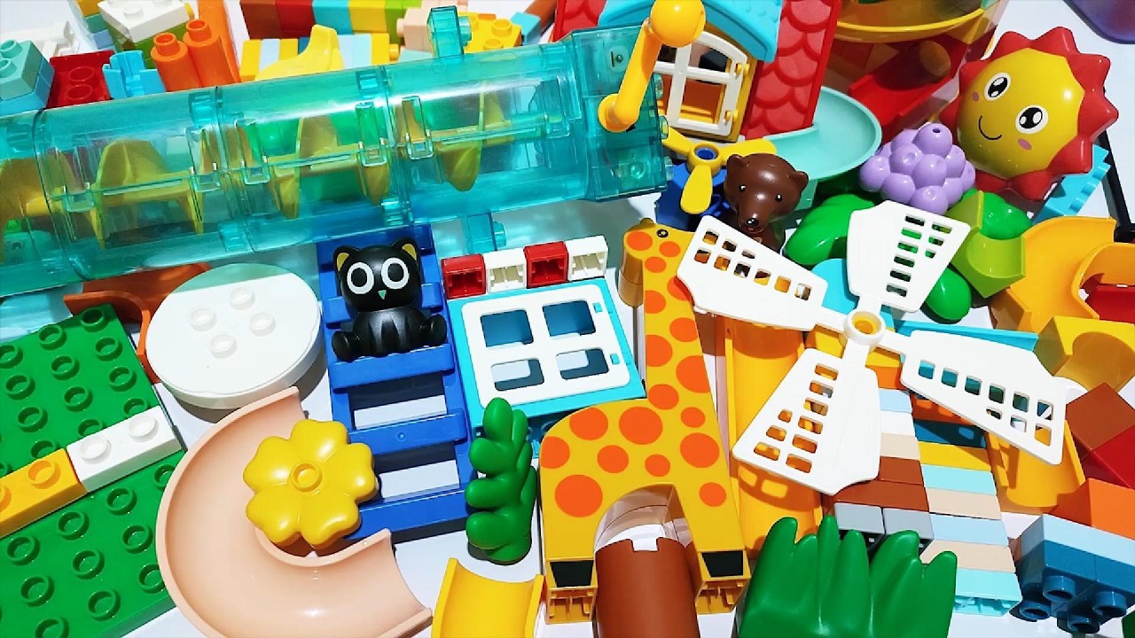 😱Satisfying Building Blocks Marble Run Duplo ASMR #40 Electric Elevator House Giraffe live 28