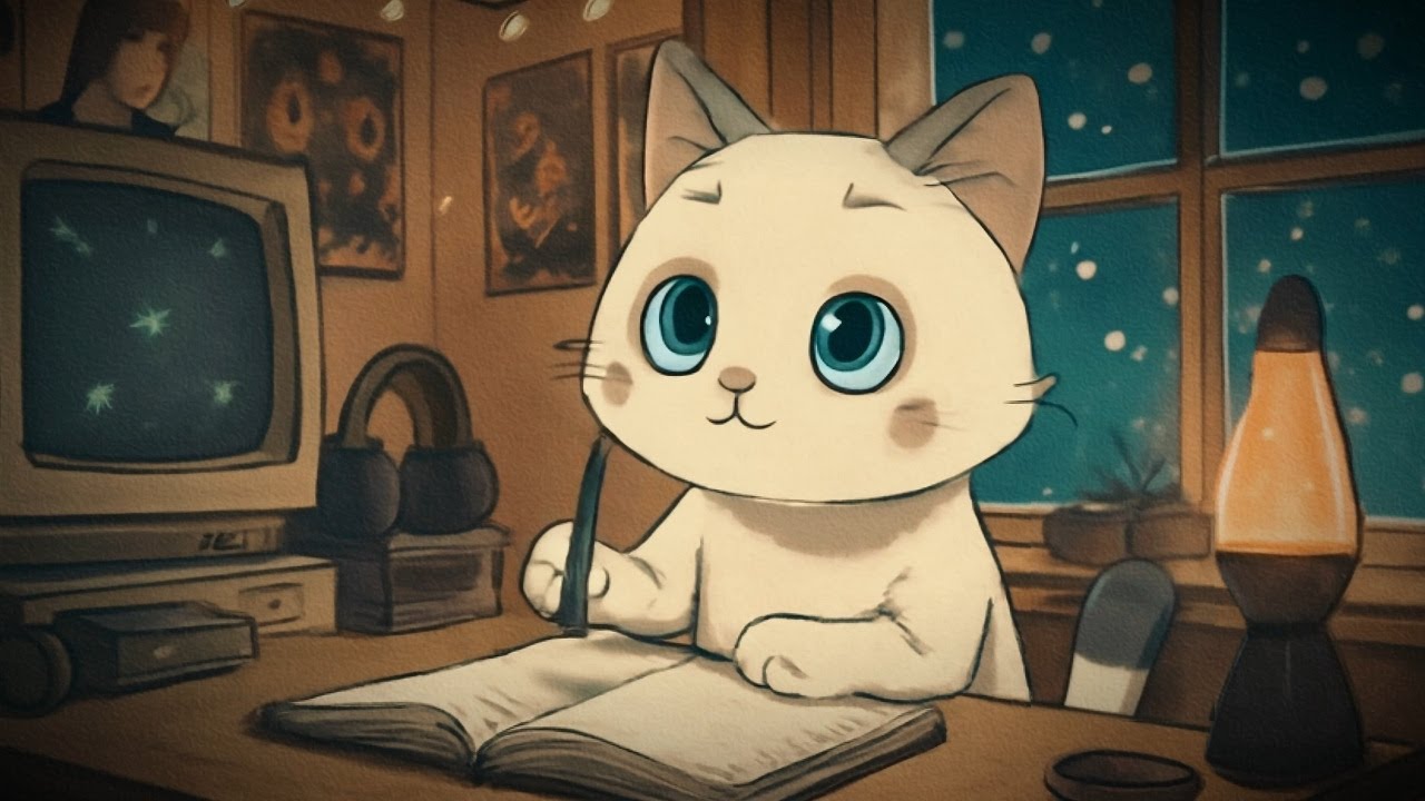 Jazzy Snow Lofi. Lets Study. Cats Literally Can't Resist #lofi #studymusic #cozy