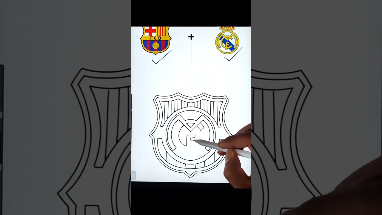 Barcelona Madrid Logo combination                      #shorts #logo #subscribe