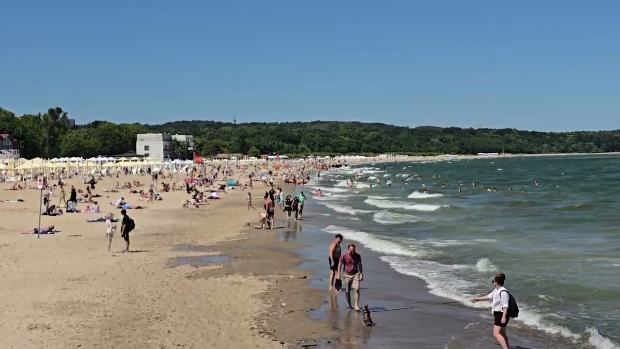 Sopot Beach near Gdansk, Poland, on a hot day, timelapse 30 June 2026