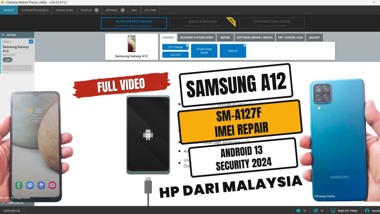 Repair Imei Samsung A12 SM-A127F 2024 By Chimera Tool.