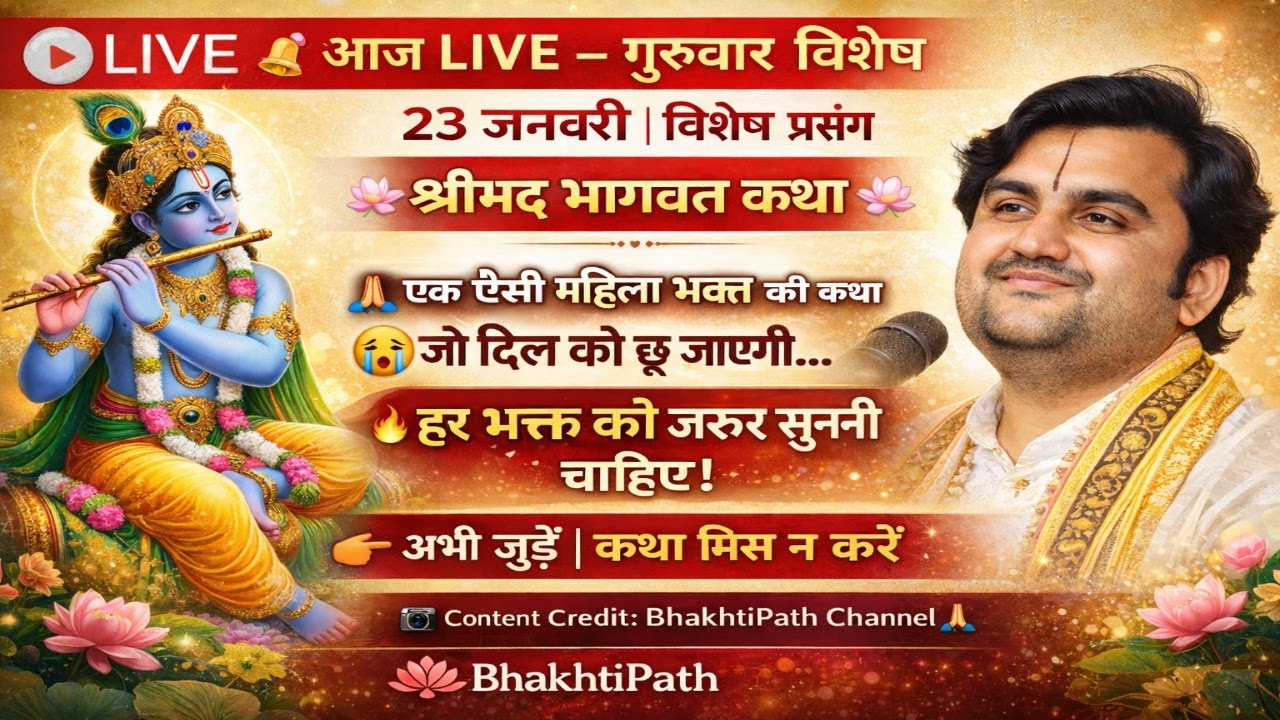 23 जनवरी 2026  आज की भागवत कथा Shrimad Bhagwat Katha Live | Indresh ji maharaj aaj ki katha