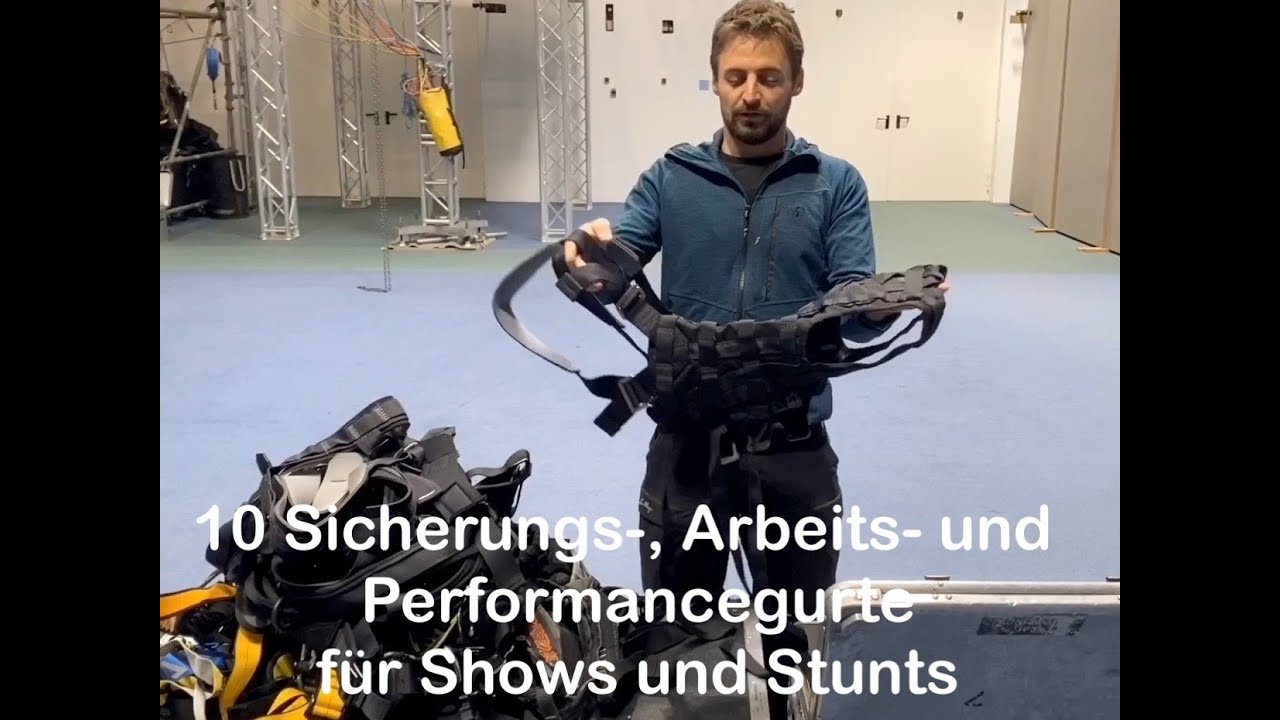 10 Sicherungs- , Arbeits- , Performancegurte für Seiltechnik beim Rigging für Shows und Stunts