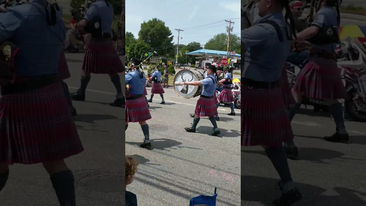 Worcester Kiltie Pipe Band Marches & Plays at Chelmsford, MA 4th of July Parade (2019)