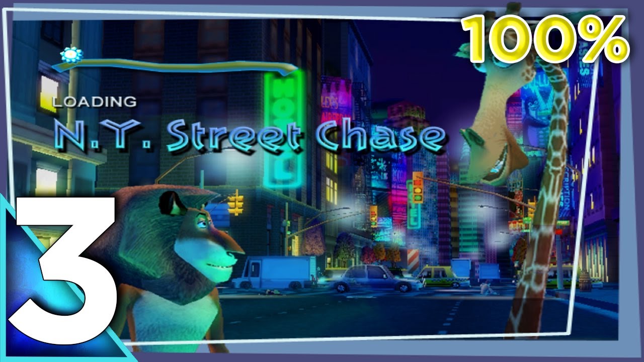 Madagascar (PS2) | Part 3: N.Y. Street Chase | 100% Walkthrough (No Commentary)