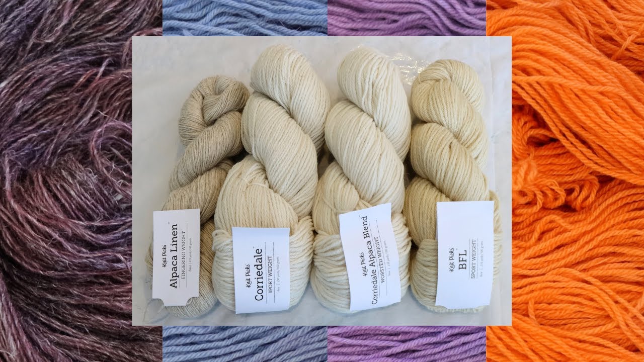 Dyeing New KnitPicks Bare Yarn Bases; Corriedale, BFL, Alpaca/Linen, and more! (Dyepot PS 88)