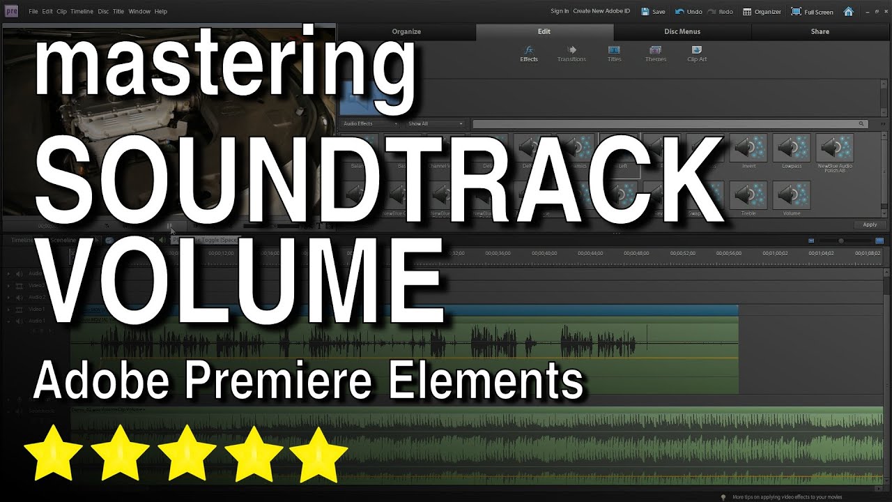 Мастеринг громкости саундтреков в Adobe Premiere Elements