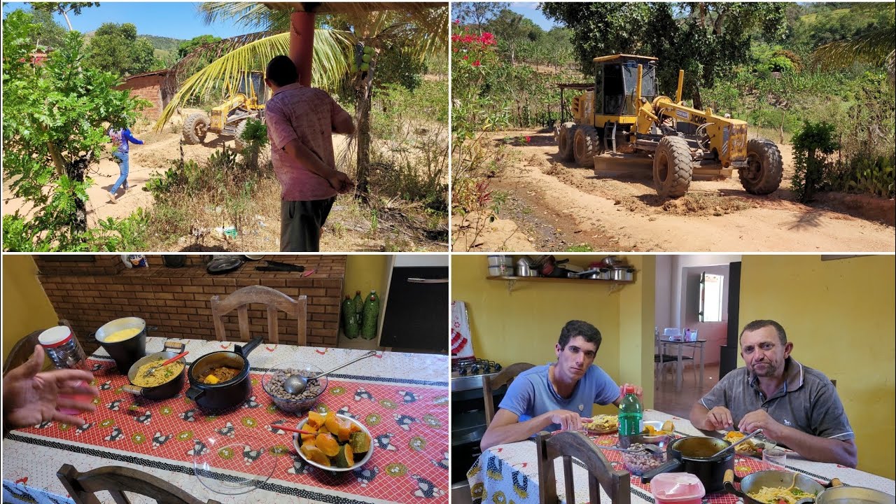 A M&Aacute;QUINA VEIO FAZER AS NOSSAS ESTRADAS AQUI NO S&Iacute;TIO + ALMO&Ccedil;O COM FAVA VERDE 