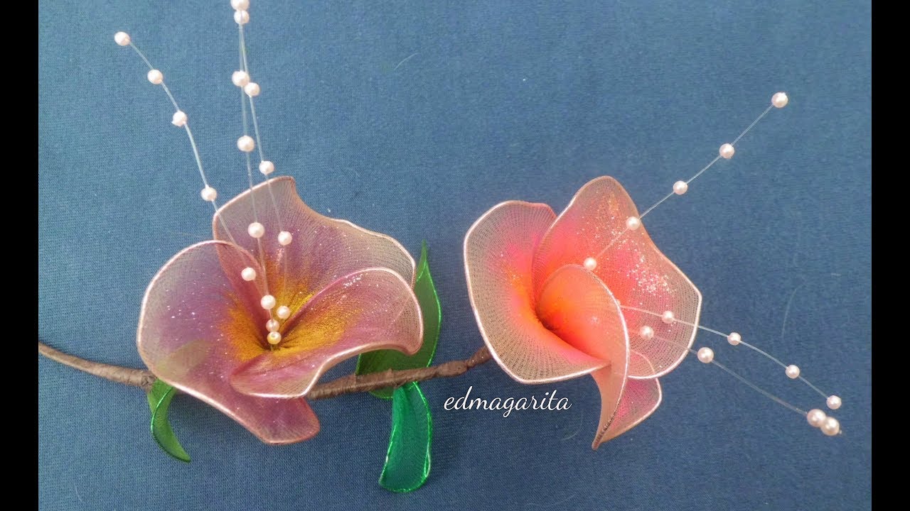 Flores de nylon pintadas con pintura acrílica-#how #diy #shorts #art #reels #tutorial #howto #flower