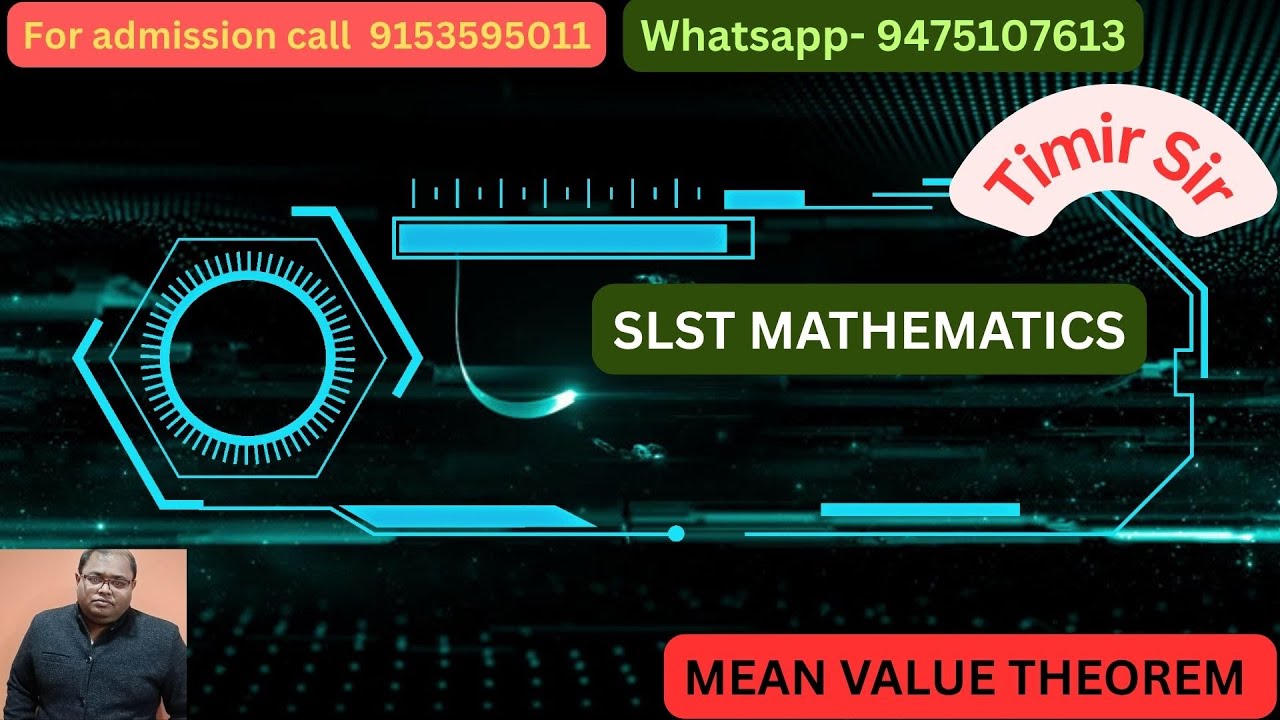 Mean Value Theorem & MCQ Practice | Real Analysis for SLST Mathematics | Timir Sir | Anko Chorcha