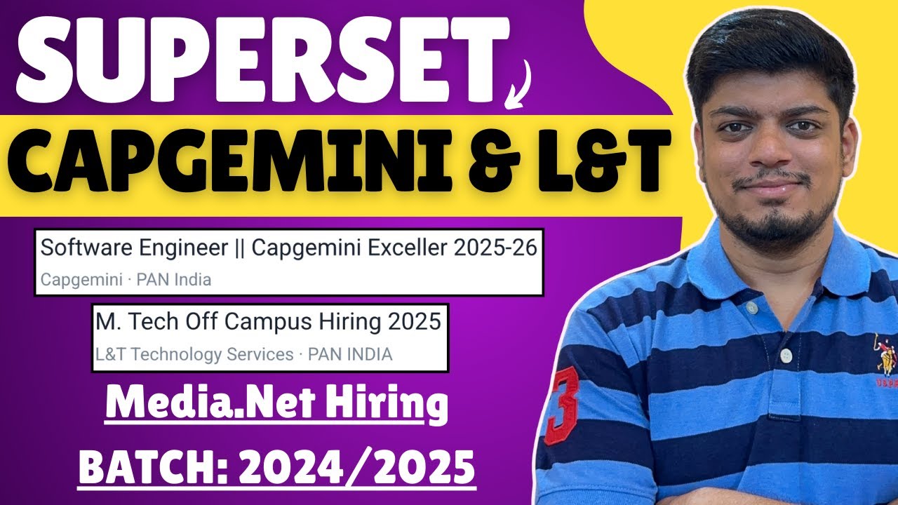 🔥Superset набирает сотрудников | Capgemini | L&T | Media Net набирает выпускников 2024 и 2025 год...